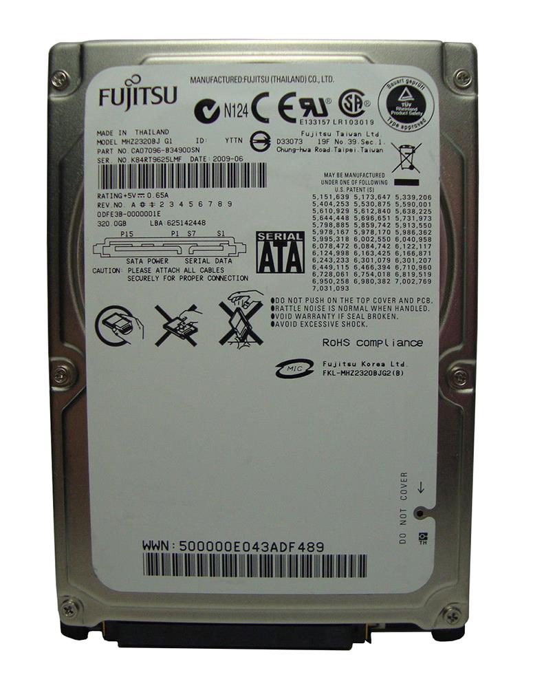 MHZ2320BJ Fujitsu Mobile 320GB 7200RPM SATA 3Gbps 16MB Cache 2.5-inch Internal Hard Drive