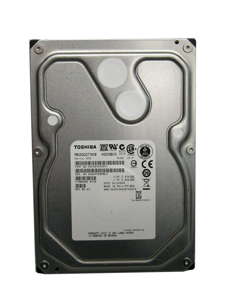 MK2002TSKB Toshiba Enterprise 2TB 7200RPM SATA 3Gbps 64MB Cache 3.5-inch Internal Hard Drive