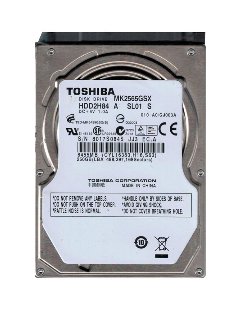MK2565GSX Toshiba 250GB 5400RPM SATA 3Gbps 8MB Cache 2.5-inch Internal Hard Drive