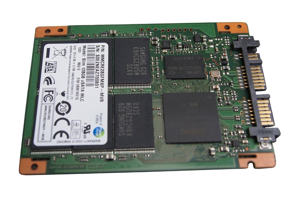 MMCRE28GFMXP-MVB Samsung PM800 Series 128GB MLC SATA 3Gbps uSATA 1.8-inch Internal Solid State Drive (SSD)