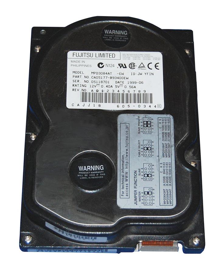 MPD3084AT Fujitsu Desktop 8.4GB 5400RPM ATA-66 512KB Cache 3.5-inch Internal Hard Drive