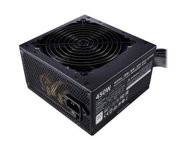 MPE-4501-ACAAW-NL Cooler Master MWE White 450-Watts 100-240V AC 8-4A 50-60Hz 80-Plus Standard ATX Power Supply