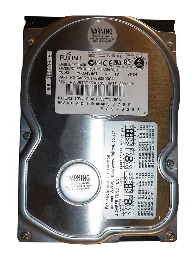 MPG3409AT Fujitsu Desktop 40GB 5400RPM ATA-100 2MB Cache 3.5-inch Internal Hard Drive