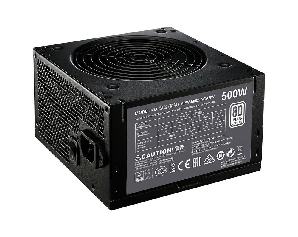 MPW-5002-ACABW Cooler Master 500-Watts ATX12V V2.31 24-Pin 85% Efficiency 80 Plus Power Supply