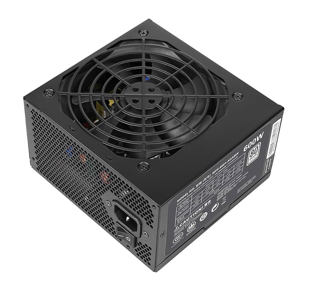 MPX-6001-ACAAW-BU Cooler Master MasterWatt Lite 600-Watts 100-240V AC 4-8A 50-60Hz 80-Plus Standard ATX Power Supply