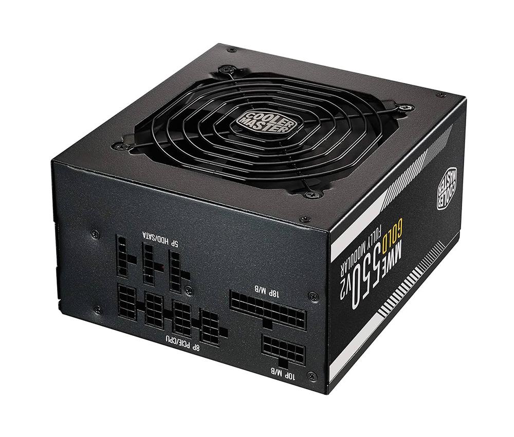 MPY-5501-AFAAG-EU Cooler Master MWE 550-Watts 100-240V AC 6.3A 50-60Hz 80-Plus Gold Full Modular ATX Power Supply