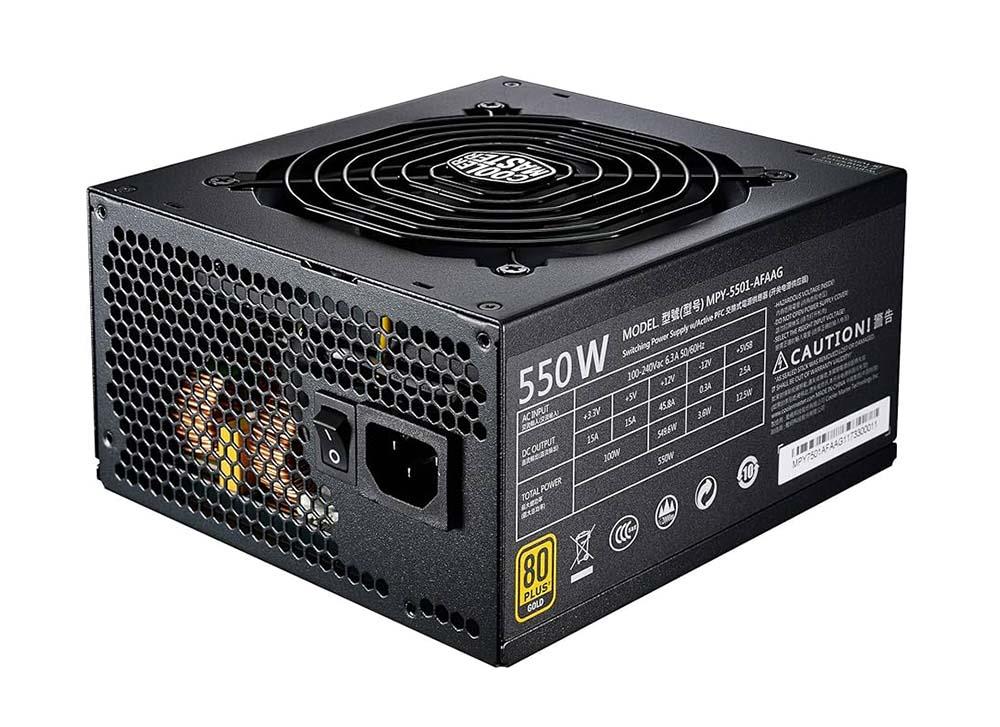 MPY-6501-ACAAG-U1 Cooler Master MWE 650-Watts 100-240V AC 12-6A 50-60Hz 80-Plus Gold ATX Power Supply
