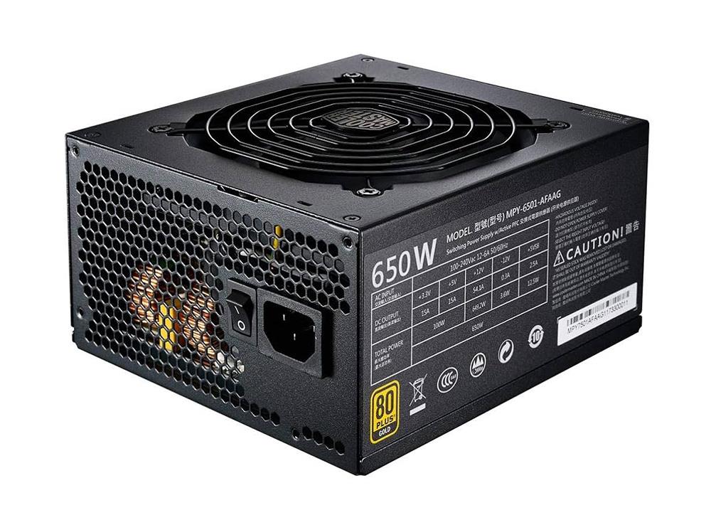 MPY-6501-AFAAG-JP Cooler Master MWE 650-Watts 100-240V AC 12-6A 50-60Hz 80-Plus Gold Full Modular ATX Power Supply