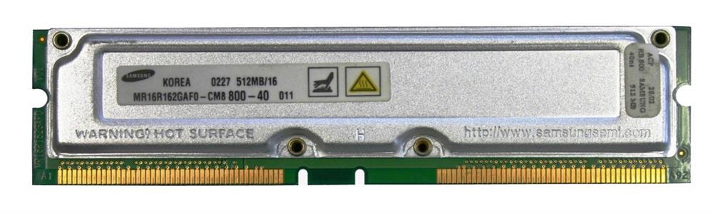 MR16R162GAF0-CM8 Samsung Rambus 512MB PC800 800MHz 40ns non-ECC 184-Pin RDRAM Memory Module