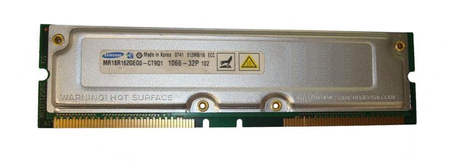 MR18R162GEG0-CT9 Samsung Rambus 512MB PC1066 1066MHz 32ns ECC 184-Pin RDRAM RIMM Memory Module