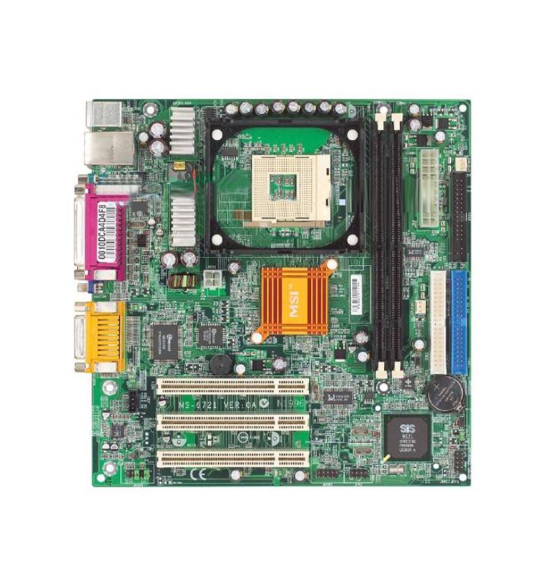 MS-6721 MSI Socket 478 SIS 650GL Chipset Intel Pentium 4 Processors Support SDRAM 2x DIMM Micro-ATX Motherboard (Refurbished)
