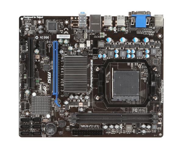 MS-7641 MSI 760GM-P34 (FX) AMD 760G Motherboard with I/O Cover (Refurbished)