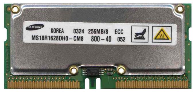 MS18R1628DHO-CM8CI Samsung 256MB PC800 800MHz ECC 40ns 160-Pin SoRimm Memory Module