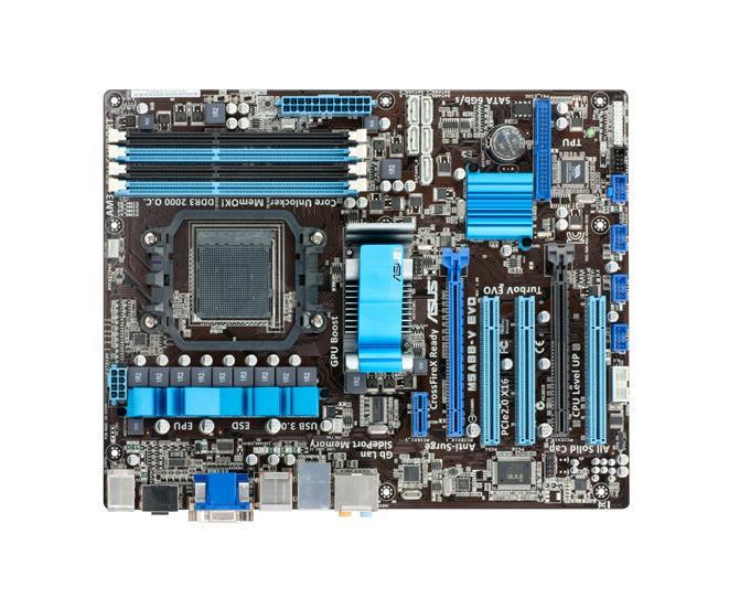 MSA88-V EVO ASUS Socket AM3+ AMD 880G + SB850 Chipset AMD FX/ Phenom II/ Athlon II/ Sempron 100 Series Processors Support DDR3 4x DIMM 5x SATA 6.0Gb/s ATX Motherboard (Refurbished)