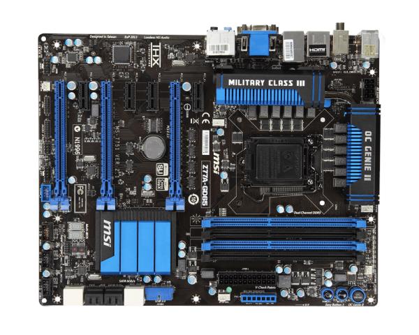 MSI-Z77A-GD65 MSI Z77A-GD65 Socket LGA 1155 Intel Z77 Chipset Core i7 / i5 / i3 Processors Support DDR3 4x DIMM 4x SATA 3.0Gb/s ATX Motherboard (Refurbished) Z77A-GD65