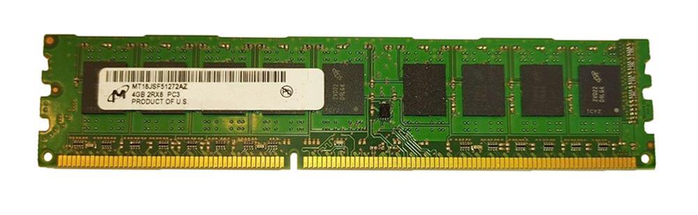 MT18JSF51272AZ-1G1 Micron 4GB PC3-8500 DDR3-1066MHz ECC Unbuffered CL7 240-Pin DIMM Dual Rank Memory Module