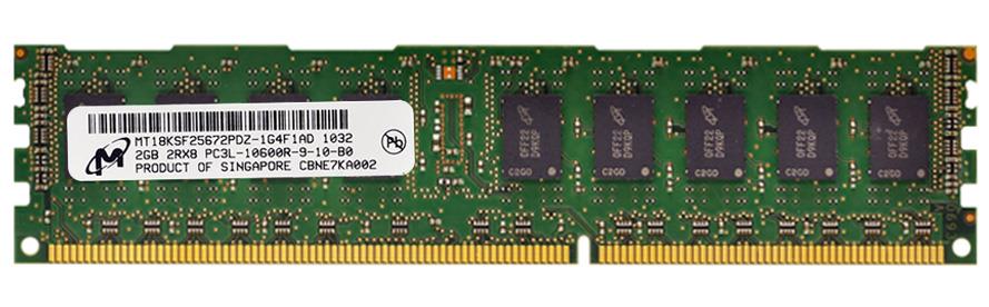 MT18KSF25672PDZ-1G4 Micron 2GB PC3-10600 DDR3-1333MHz ECC Registered CL9 240-Pin DIMM 1.35V Low Voltage Dual Rank Memory Module