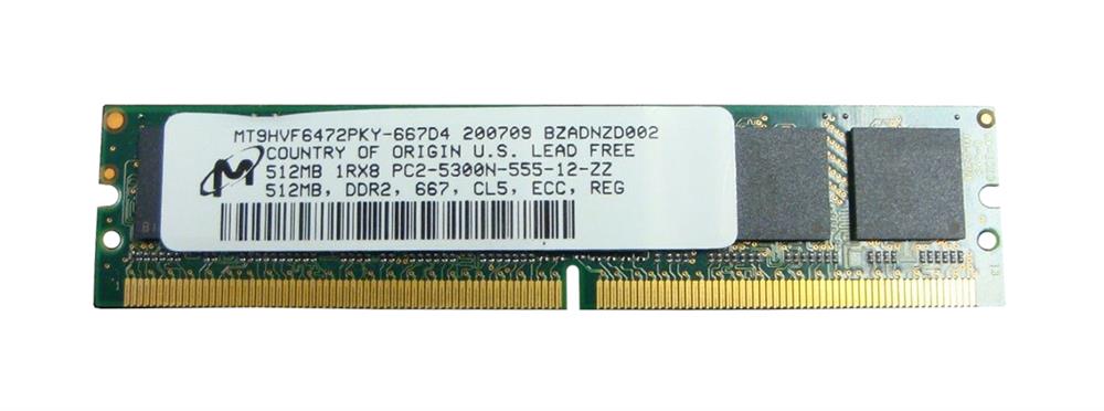MT9HVF6472PKY-667D4 Micron 512MB PC2-5300 DDR2-667MHz ECC Registered CL5 244-Pin Single Rank Mini-DIMM Memory Module