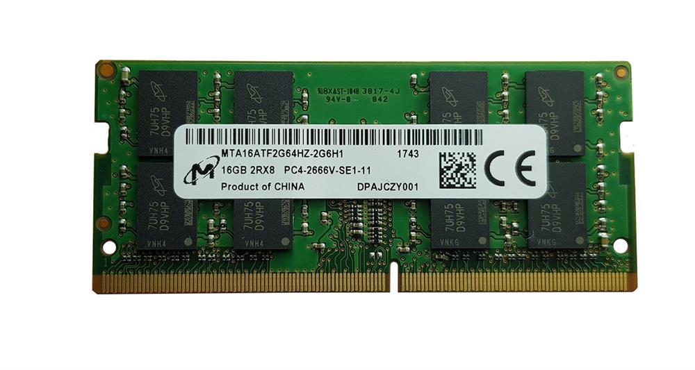 MTA16ATF2G64HZ-2G6H1 Micron 16GB PC4-21300 DDR4-2666MHz non-ECC Unbuffered CL19 260-Pin SoDimm 1.2V Dual Rank Memory Module