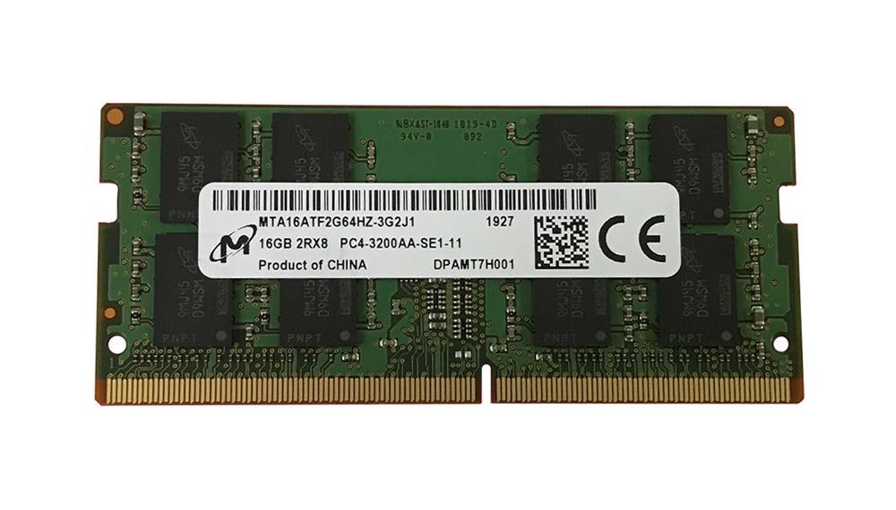 MTA16ATF2G64HZ-3G2J1 Micron 16GB PC4-25600 DDR4-3200MHz non-ECC Unbuffered CL22 260-Pin SoDimm 1.2V Dual Rank Memory Module