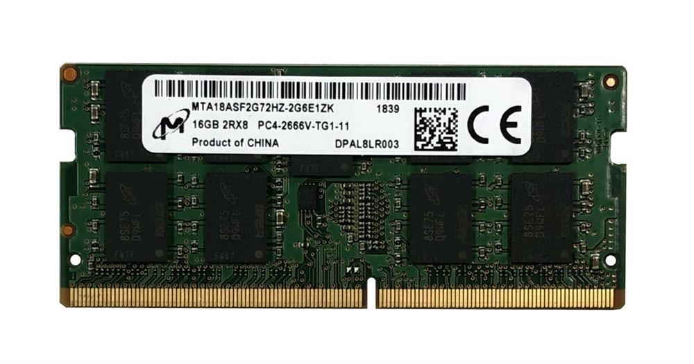 MTA18ASF2G72HZ-2G6E1ZK Micron 16GB PC4-21300 DDR4-2666MHz ECC Unbuffered CL19 260-Pin SoDimm 1.2V Dual Rank Memory Module