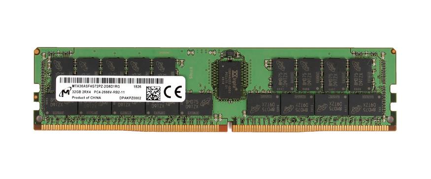 MTA36ASF4G72PZ-2G6D1RG Micron 32GB PC4-21300 DDR4-2666MHz Registered ECC CL19 288-Pin DIMM 1.2V Dual Rank Memory Module