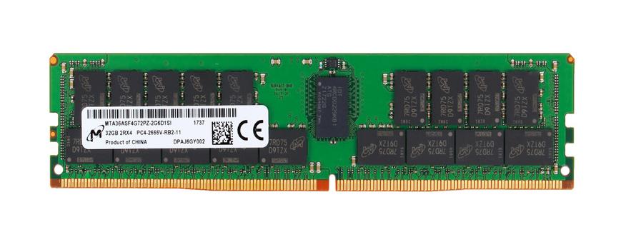 MTA36ASF4G72PZ-2G6D1SI Micron 32GB PC4-21300 DDR4-2666MHz Registered ECC CL19 288-Pin DIMM 1.2V Dual Rank Memory Module