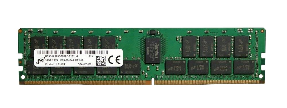 MTA36ASF4G72PZ-3G2E2 Micron 32GB PC4-25600 DDR4-3200MHz Registered ECC CL22 288-Pin DIMM 1.2V Dual Rank Memory Module