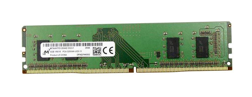 MTA4ATF51264AZ-3G2J1 Micron 4GB PC4-25600 DDR4-3200MHz non-ECC Unbuffered CL22 288-Pin DIMM 1.2V Single Rank Memory Module