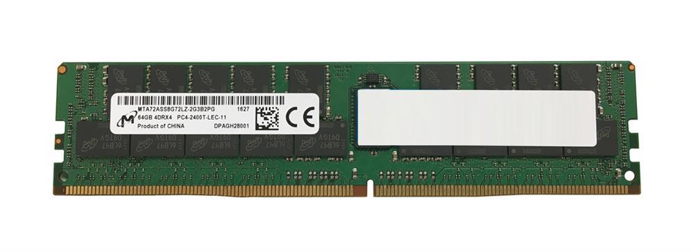 MTA72ASS8G72LZ-2G3-N Micron 64GB PC4-19200 DDR4-2400MHz Registered ECC CL17 288-Pin Load Reduced DIMM 1.2V Quad Rank Memory Module