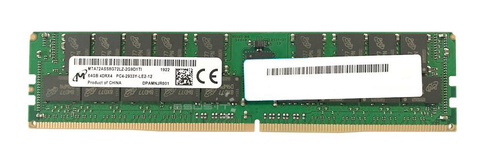 MTA72ASS8G72LZ-2G9D1 Micron 64GB PC4-23400 DDR4-2933MHz Registered ECC CL21 288-Pin Load Reduced DIMM 1.2V Quad Rank Memory Module