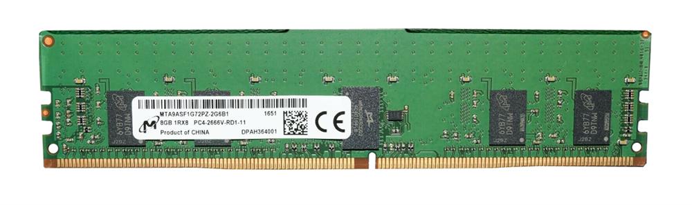 MTA9ASF1G72PZ-2G6B1 Micron 8GB PC4-21300 DDR4-2666MHz Registered ECC CL19 288-Pin DIMM 1.2V Single Rank Memory Module