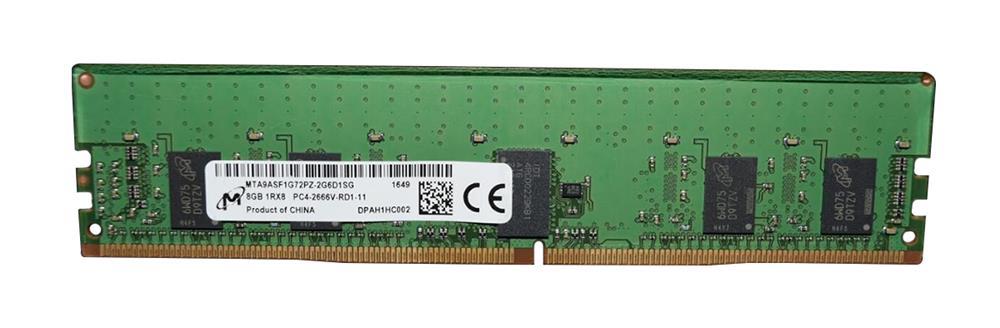 MTA9ASF1G72PZ-2G6D1 Micron 8GB PC4-21300 DDR4-2666MHz Registered ECC CL19 288-Pin DIMM 1.2V Single Rank Memory Module