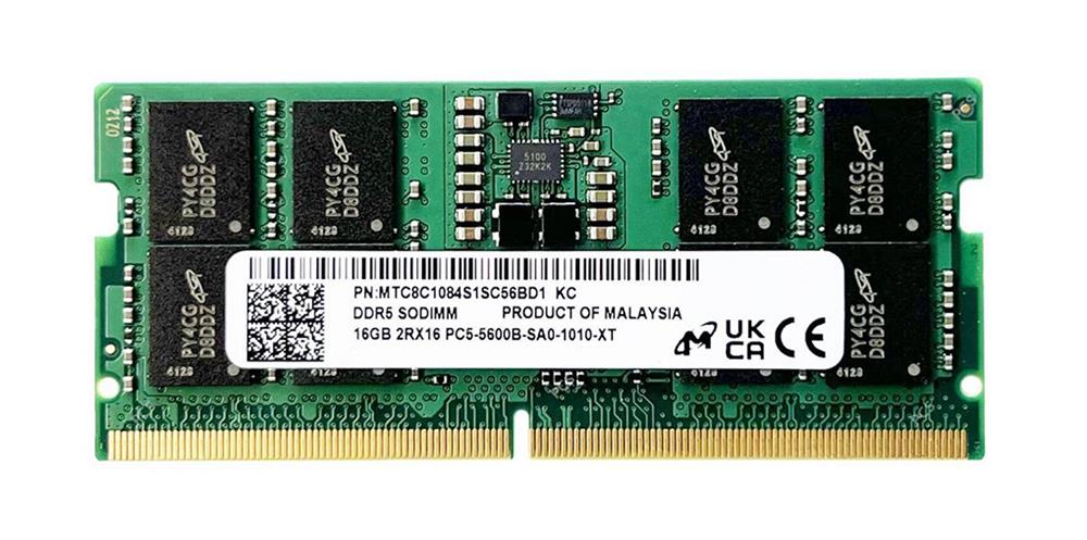 MTC8C1084S1SC56BD1 Micron 16GB PC5-44800 5600MHz Non-ECC CL46 262-Pin SoDIMM 1.1V Single Rank  Module