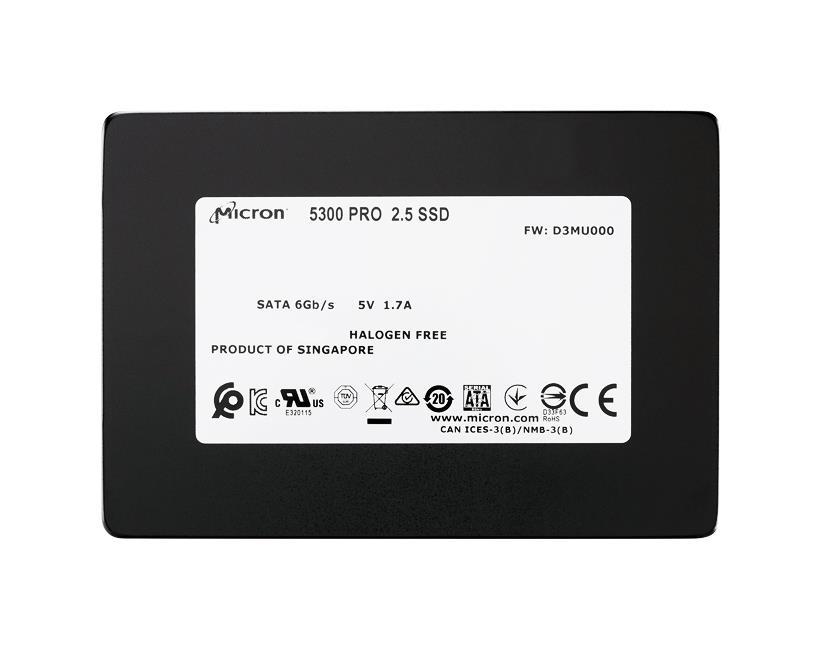 MTFDDAK480TDS-1AW16TAYY Micron 5300 Pro Series 480GB TLC SATA 6Gbps (SED) 2.5-inch Internal Solid State Drive (SSD)