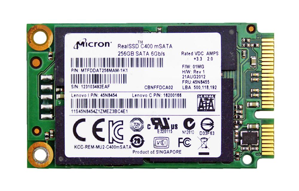 MTFDDAT256MAM Micron RealSSD C400 256GB MLC SATA 6Gbps mSATA Internal Solid State Drive (SSD)