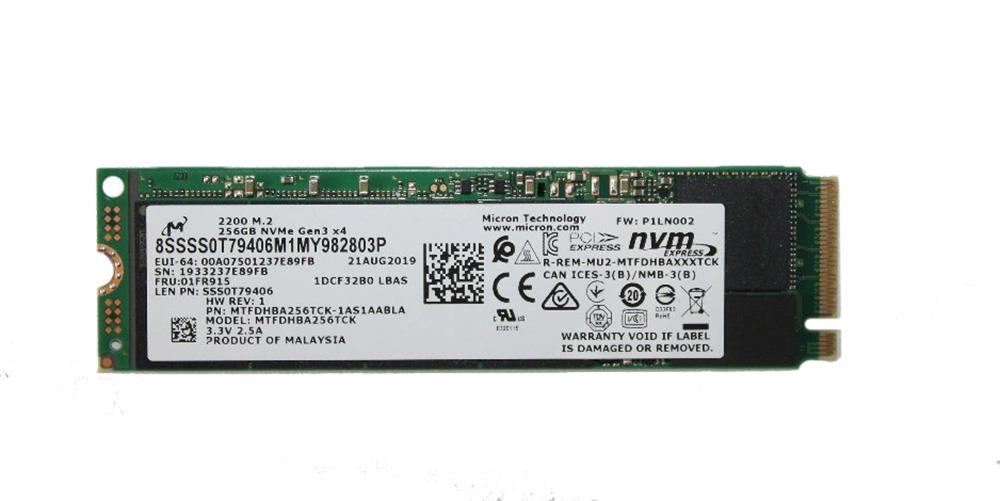 MTFDHBA256TCK-1AS1AABLA Micron 2200 256GB TLC PCI Express 3.0 x4 NVMe M.2 2280 Internal Solid State Drive (SSD)