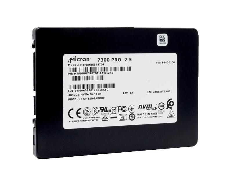 MTFDHBG3T8TDF-1AW1ZAB Micron 7300 Pro 3.84TB TLC PCI Express 3.0 x4 NVMe M.2 Internal Solid State Drive (SSD)
