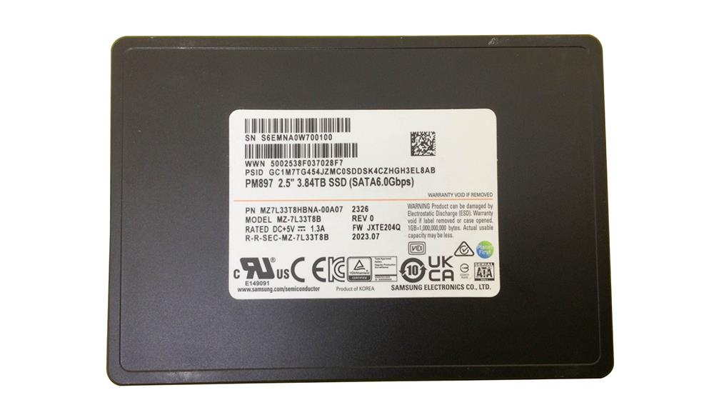 MZ-7L33T8B Samsung PM897 Series 3.84TB SATA 6Gbps 2.5-inch Internal Solid State Drive (SSD)