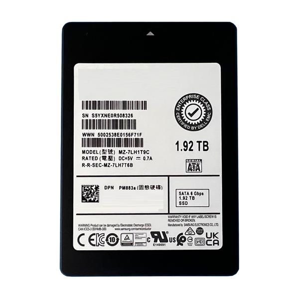 MZ-7LH1T9C Samsung Tlc 1.92TB SATA 2.5 6G SSD Sed Read Intensive Pm883A Series