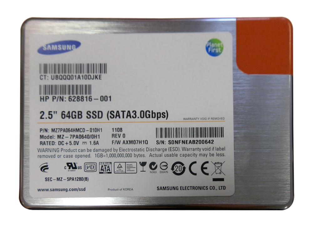 MZ-7PA0640/0H1 Samsung PM810 Series 64GB MLC SATA 3Gbps 2.5-inch Internal Solid State Drive (SSD)