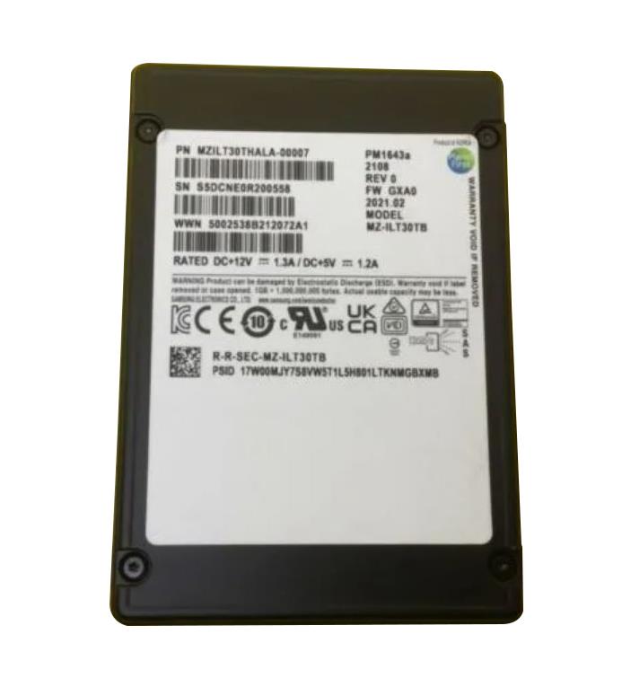 MZ-ILT30TB Samsung Pm1643a 30.72TB SAS 12Gbps 2.5-Inch Enterprise Solid State Drive (SSD)