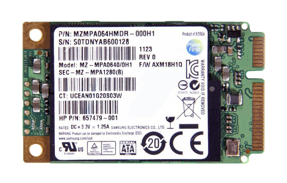 MZ-MPA0640/0H1 Samsung PM810 Series 64GB MLC SATA 3Gbps mSATA Internal Solid State Drive (SSD)