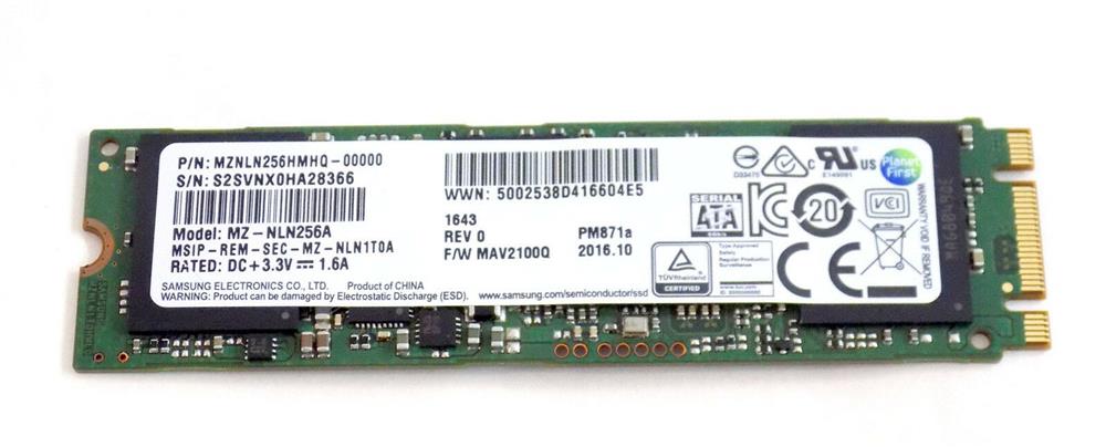 MZ-NLN256A Samsung PM871a Series 256GB TLC SATA 6Gbps M.2 2280 Internal Solid State Drive (SSD)