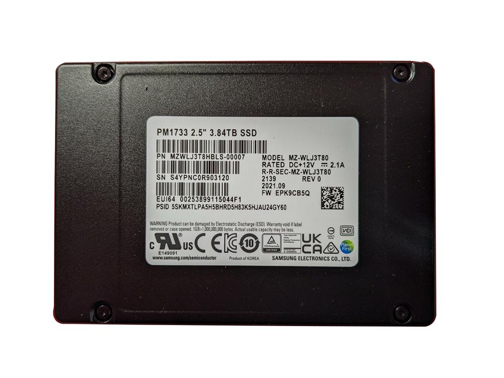 MZ-WLJ3T80 Samsung 3.84TB SSD Pm1733