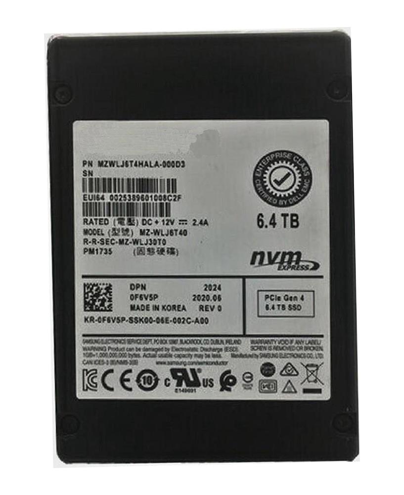 MZ-WLJ6T40 Samsung Pm1735 6.4TB PCI Express Mixed Use NVMe 2.5-Inch Solid State Drive (SSD)