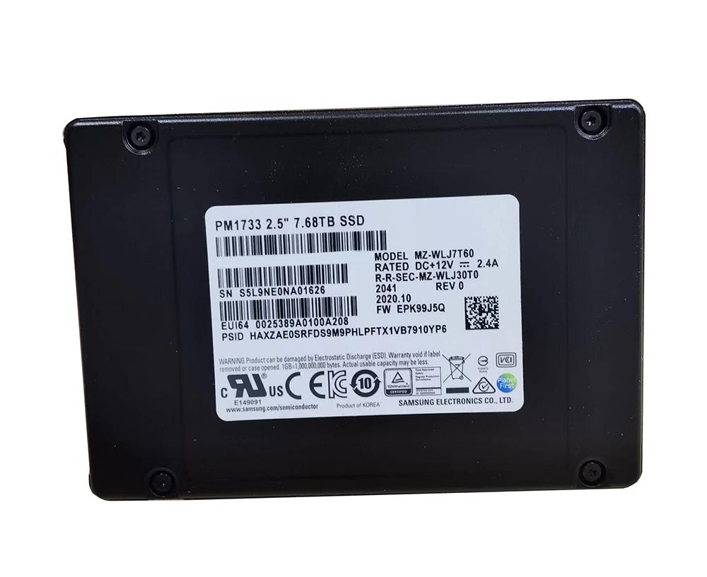 MZ-WLJ7T60 Samsung Pm1733 7.68TB SAS 12Gbps 2.5 SSD
