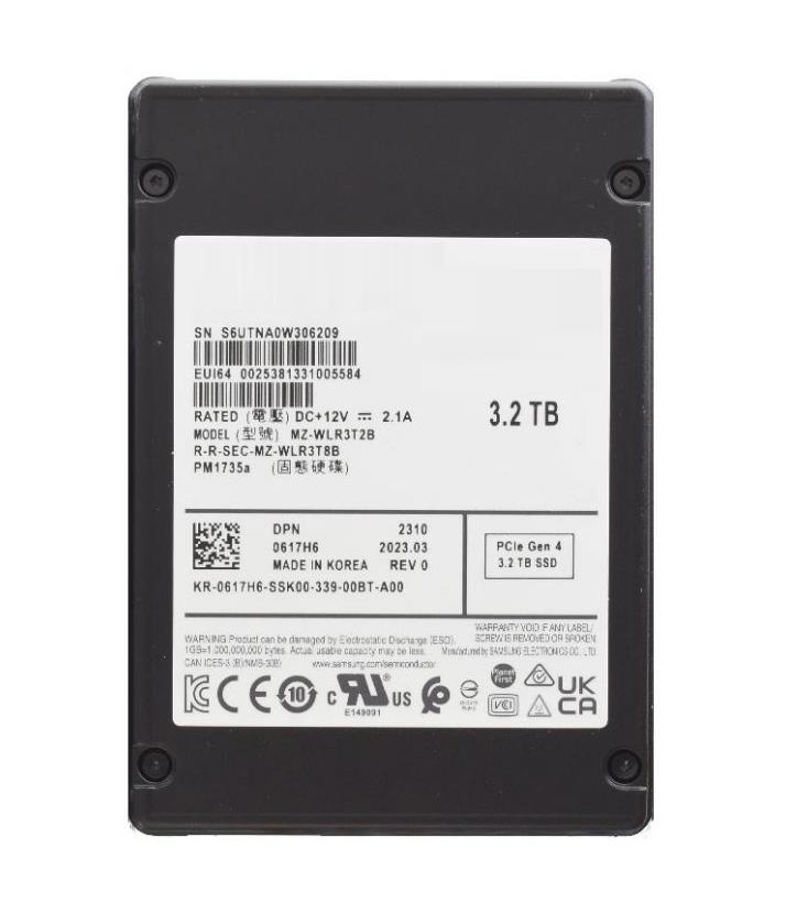 MZ-WLR3T2B Samsung PM1735A 3.2TB PCI Express NVMe 4.0 x8 2.5-In SSD