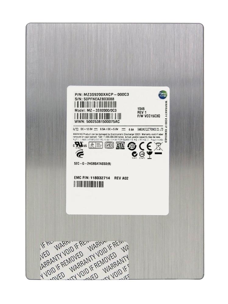 MZ3S9200XACP000C3 Samsung 200GB SLC SATA 3Gbps 3.5-inch Internal Solid State Drive (SSD) with Tray for CX Series