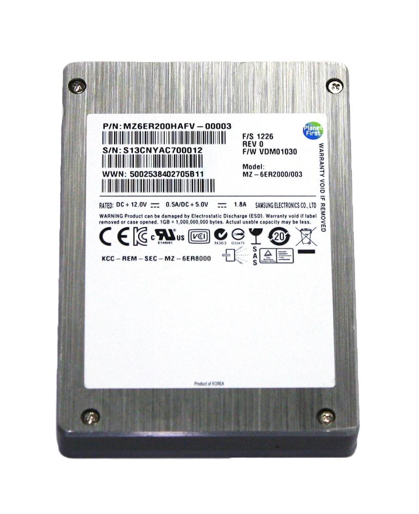 MZ6ER200HAFV00003 Samsung SM1625 Enterprise Series 200GB eMLC SAS 6Gbps High Performance 2.5-inch Internal Solid State Drive (SSD)